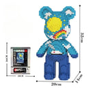 Hot 3D Kawaii Bear Model Micro Diamond Building Block With Light Developmental Brick Toys For Boys Kids Children Birthday Gifts