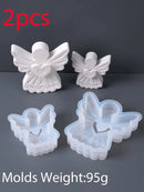3D Love Angel Flower Arrangement Silicone Mold DIY Valentine's Day Wedding Party Decor Making Molds Plaster Resin Candle Crafts