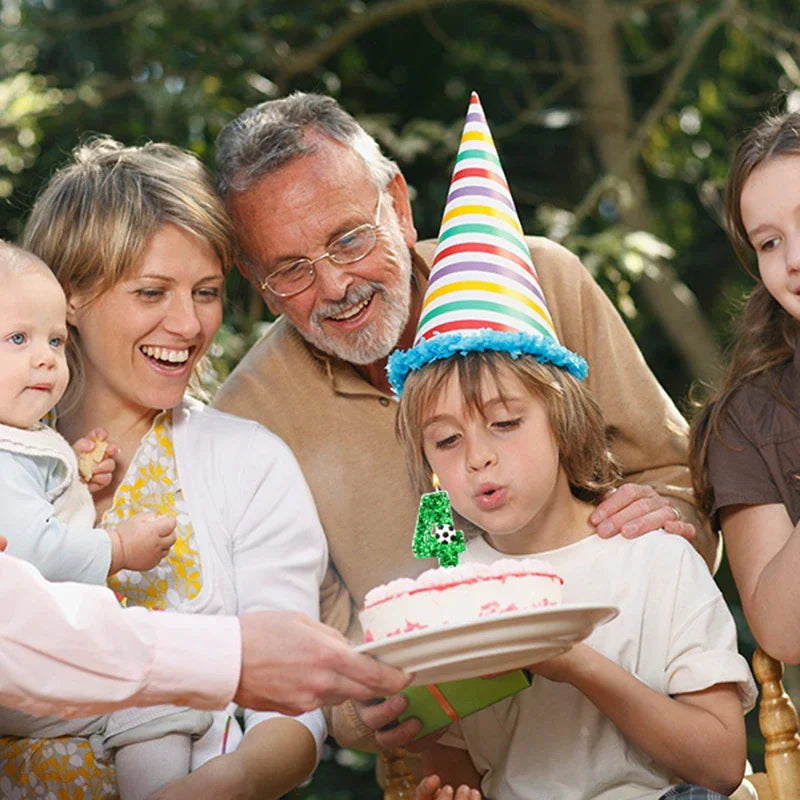 0-9 Numbers Football Cake Candle Kids Sports Theme Football Birthday Party Decoration Favors Cupcake Topper Cake Decor Supplies