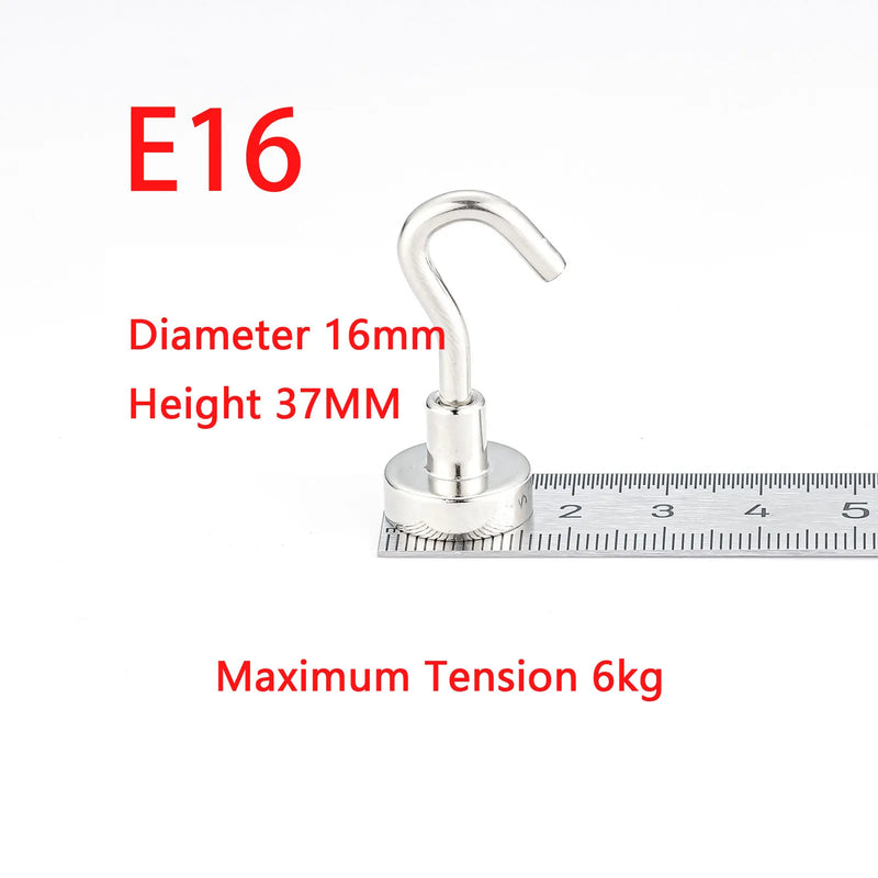 Magnetic Hooks for Refrigerator, Extra Strong Cruise Hook, Heavy Duty Earth Magnets with Hook for Hanging, Magnetic Hanger