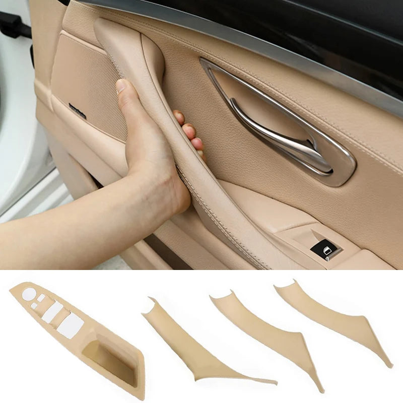 Car Inner Handle Interior Door Panel Pull Trim Cover Auto Handle Armrest Protect Stickers For BMW 5 Series F10 F11 F18 11-17 LHD