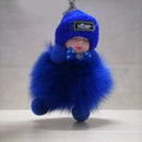 Sleeping Baby Keychain Cute Soft Fluffy Plush Doll Key Ring Women Girl Bags Pendant Backpack Accessories Gifts