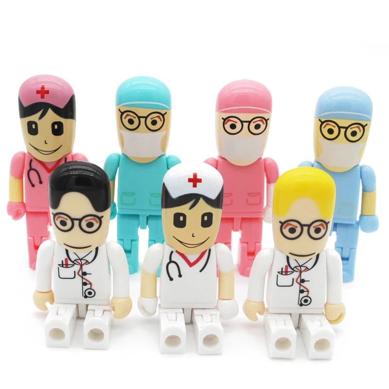 JASTER High-speed USB Flash Drive 128GB key silicone USB key creative Pen drive nurse gift 64GB 32GB Children's cartoon U disk