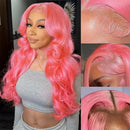 High Density 30 Inch Colored Body Wave 13x6 Hd pink lace front wig human hair Wig 13x4 Transparent Lace Frontal For Women Choice