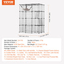 SucceBuy Large Cat Cage Detachable Metal Wire Cat Enclosure with Front Doors Hammock Ramp ladders Crate Exercise Place for Cat