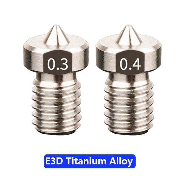 2pcs All Metal V6 Nozzle 3D Printer Parts M6 Thread Brass Hard Steel Titanium PTFE Plated Nozzles E3D V5 For 1.75mm Filament