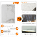 High Gloss 4-6 Seater Rectangular Marble Dining Table Kitchen Island Restaurant Lunch Dinner Table Black Metal Legs