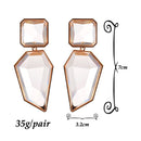 Wholesale High-Quality Clear Pure Resin Drop Earrings Statement Hot Selling Metal Fashion Jewelry Accessories For Women
