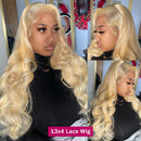 Honey Blonde Lace Frontal Wig 613 Body Wave 13x6 HD Lace Front Wig 30 32 Inch Colored Loose Deep Wave Human Hair  For Women
