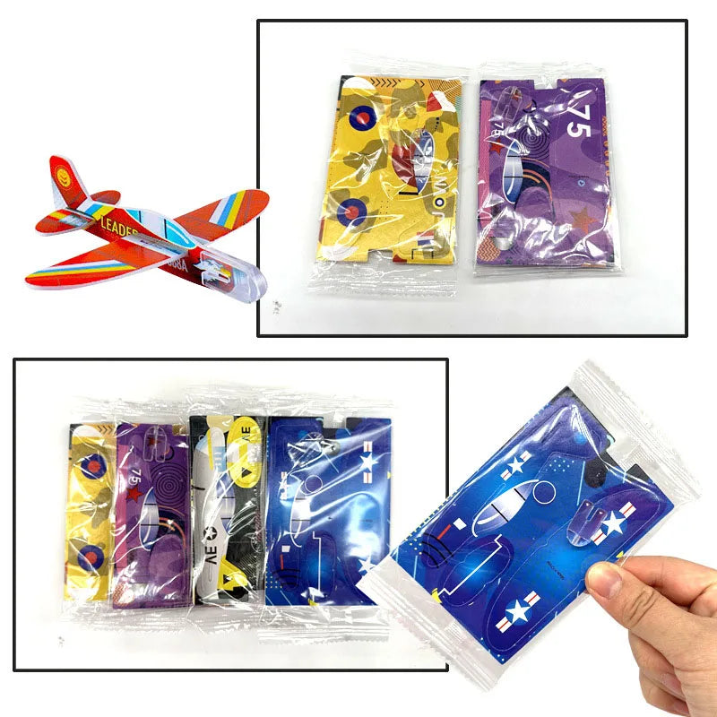 20pcs/bag DIY Gliders Planes Foam Assemble Airplane Toys Kids Birthday Gifts Party Favors Children School Prizes Goodie Fillers