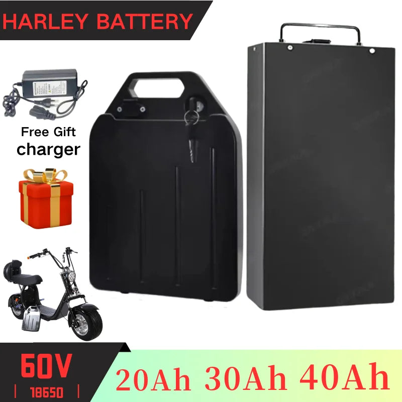 60V 20ah 30ah 40ah Lithium Battery pack For Electric motorcycle 18650 CELL 300-1000W use for Citycoco Scooter Bicycle