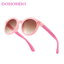 DOHOHDO Children Cute Cartoon Flower Heart Sunglasses Kids Round Glasses Baby Fashion Colors Sunglasses Boys Girls Eyewear UV400