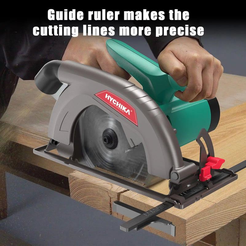 HYCHIKA High Quality Circular Saw 1300W Adjustable Cut Angle 65mm Cutting Depth for Wood Professional Electric Saw Power Tool