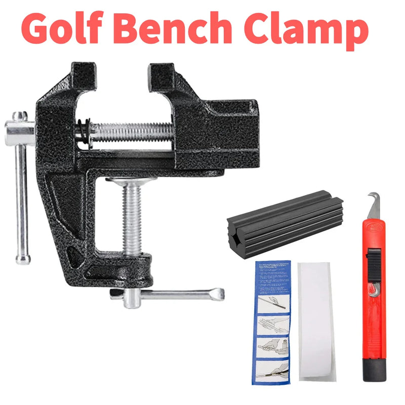 Golf Grip Replacement Tool Vise Clamp Multi-Functional Quick Shaft Clamp Quick Adjustment Cast Steel Golf Club Regrip Vise Tool