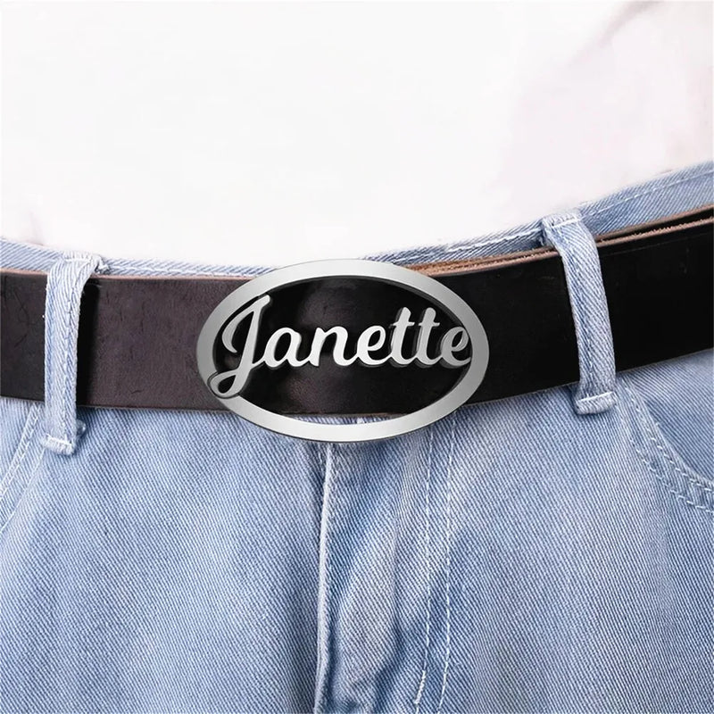 Personalised Men's Belt Buckle Custom Bold Name Belt Buckle Stainless Steel Jewelry for Best Man Groomsman Gift Father's Day