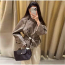 Chic Grid Belt Women's Coat Double Breasted Lapel Lace-Up Long Sleeve Lady Coats 2026 Autumn Fashion Female Vintage Jacket Lady