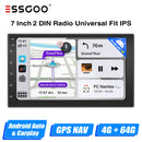 ESSGOO 7"/9"/10“ 2 DIN Android 14 4+64G Car Stereo Carplay Android Auto GPS SAT Navi Bluetooth FM RDS Radio WIFI Touchscreen