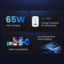 UGREEN 65W PD Fast Charger | Dual Type-C & USB-A Hub
