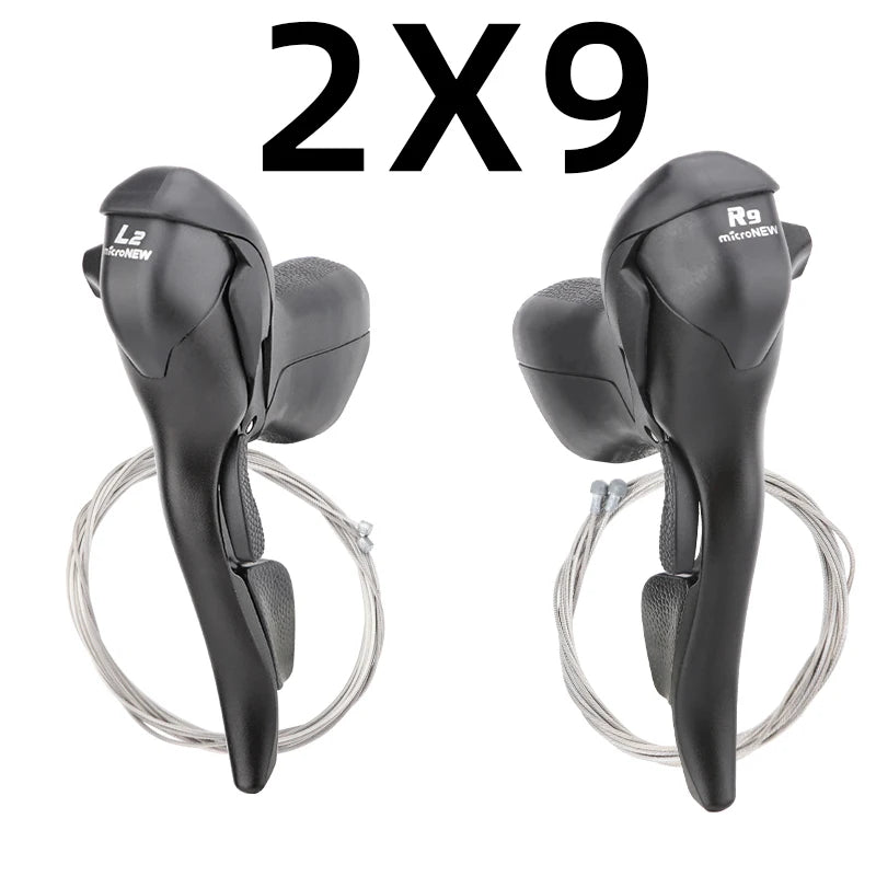 microNEW Road Bike Bicycle Shifter 2*10 Speed For 22.2-23.8mm Handlebar 7/8/9 Speed Dual Control Levers