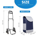 Kono Shopping Trolley Folding Stable 2-in-1 Multi-function Shopping Cart Stair Trolley with 3 Noiseless Wheels