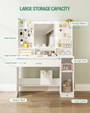 Hzuaneri Hzuaneri Bedside Table set of 2, with Charging Station,  Side Table with LED Lights, 1 Open Compartment and 2 Drawers