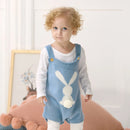 Spring Baby Bodysuits Clothes Cute Rabbit Knitted Newborn Boys Girls Strap Onesie Coveralls 0-18m Infant Easter Clothes Outfits