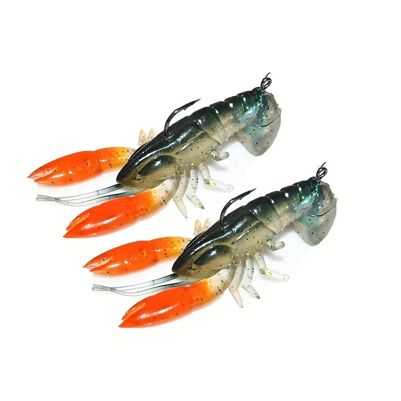 1Pcs 8cm/14g Catch More Fish with Crayfish Fishing Lures - Soft Lobster Shrimp & Claw Bait for Pole Fishing