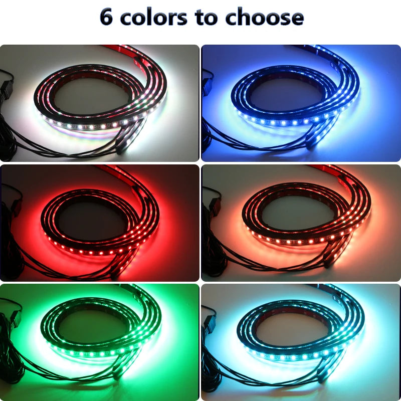 Car Charssis Flexible LED Strip Light LED Underbody Remote /APP Control RGB Neon Lights Ambient Atmosphere Auto Decorative Lamp