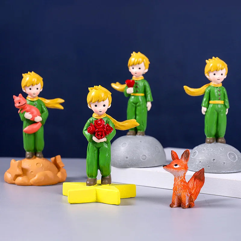 Creative Little Prince Rose Small Fox Modern Home Desk Small Ornaments Children's Birthday Christmas Gift Ornaments Decoration