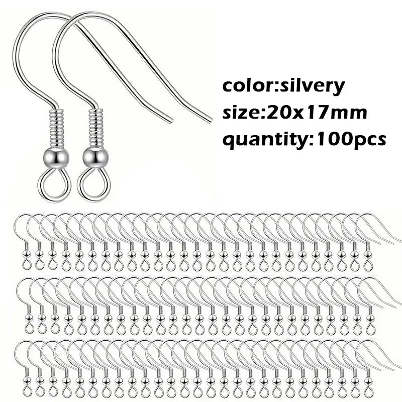 Stainless Steel Round Ball Post Earrings Stud Loops Earring Hooks Earplug  Fit Women DIY Earring Jewelry Making Christmas Craft