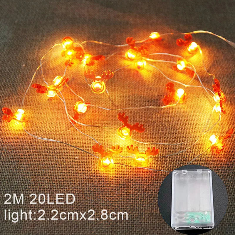 Santa Claus Snowman Christmas Fairy light string christmas decoration with led lighting for home Christmas tree gifts ornaments