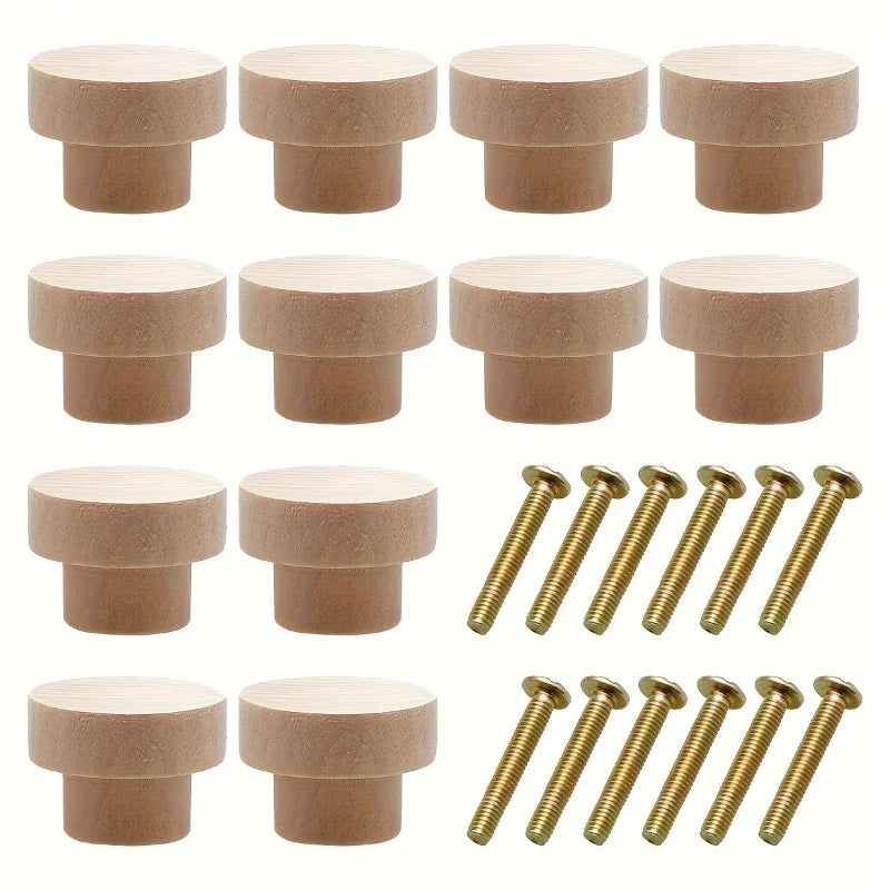 4/8pcs Wooden Drawer Knobs log decorate Household use interior room wardrobe Furniture Kitchen Wardrobe log Round Cabinet Knobs