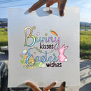 15cm New Easter Egg Rabbit Iron On Heat Transfer Stickers For Clothes DTF Pinted Vinyl Thermal Appliques Washable T-Shirt Decal