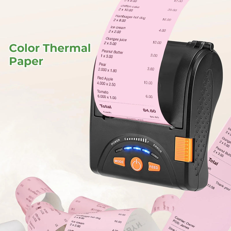 10Rolls Cash Registers Papers Pink Thermal Papers BPA Free Fits All 58mm Mini POS Printers Square Terminal Credit Card Machines