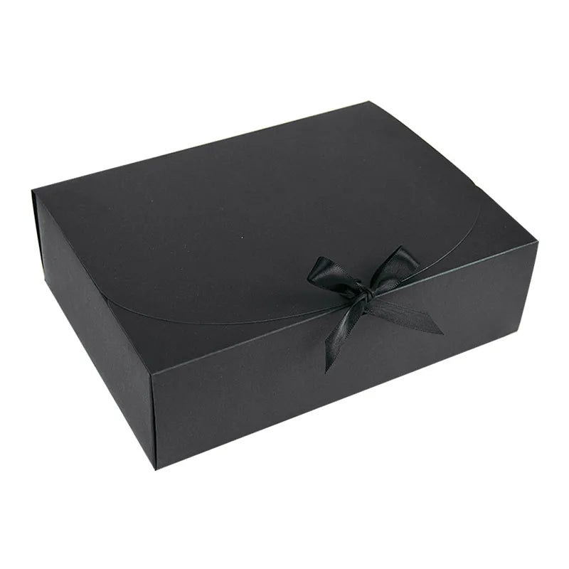 1Pc Black Paperboard Box DIY Wedding Gift Box for Guests Small Business 31/27/16cm Event Party Christmas Candy Packaging Boxes