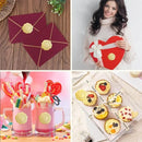 100-200pcs Gold Embossed Heart Stickers Envelope Seal Wax Looking Labels Wedding Party Invitation Card Christmas Gift Decoration