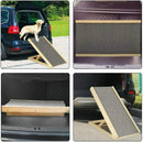 Solid Wooden Pet Ramp Car Dog Ladder, Height Adjustable with Non-slip Carpet Safety Pets Ladder, Wooden Dog Ramp Ladder
