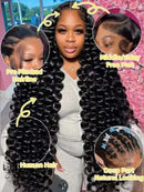 The Silk Cascade | 40-Inch HD Lace Front Deep Wave Human Hair Wig