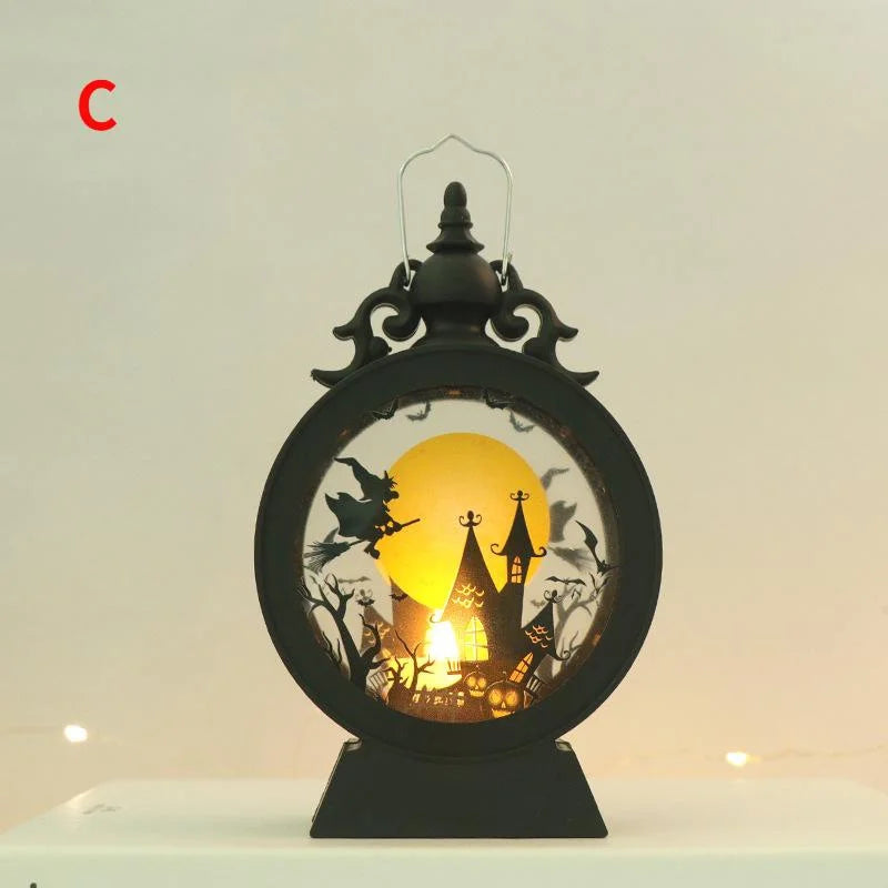 2024 Halloween LED Hanging Pumpkin Lantern Light Ghost Lamp Candle Light Retro Halloween Party Home Christmas Decoration