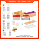SucceBuy Soap Making Kit Bamboo Cutting Box and Inner Box with Silicone Mold Stainless Steel Straight Cutter and Wavy Cutter