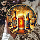 Fresh Beer Barrel & Wooden Table Wall Decor - 7.8" HD 2D Aluminum Metal Sign for Home, Garden, Porch - Perfect Gift