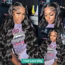 13x6 Body Wave Lace Front Wigs Human Hair 200% Density 13x4 Loose Wave Frontal Wig Pre Plucked HD Transparent Human Hair Remy