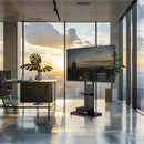 Heavy Duty Mobile TV Floor Stand Trolley with Wheels and Storage Shelf Support Rotate Vertically