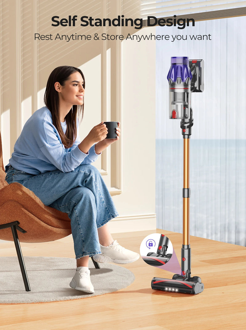 Laresar V7 500W 50000PA Suction Power Cordless Vacuum Cleaner Handheld smart Home appliance Dust Cup Removable Battery