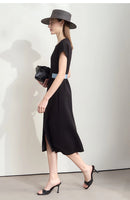 AMII Minimalist Summer Casual Dress for Women 2025 Solid Round Neck Sleeveless Dresses Lady Fashion Slim Straight Skirt 12512031