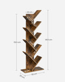 VASAGLE Tree Bookshelf, 9-Tier Floor Standing Bookcase, Space-Saving Corner Shelf, with Wooden Shelves for Bedroom, Living Room