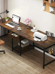 The Twin Station | 78.74-inch Two-Person Desk with Drawers and Shelves