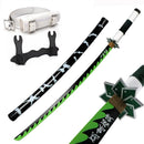 1:1 Scale Anime Swords Giyuu Katana 104cm Authentic Cosplay Weapons Props With Sword Holder And Belt Halloween Samurai Style
