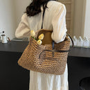 Straw Woven Tote Bags Casual Large Luxury Design Capacity Handbag Beach Shoulder Simple Women's Bag Shopping Summer bolsos
