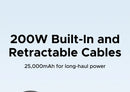 UGREEN Nexode Pro 200W 25000mAh Power Bank Retractable Cables Portable PD External Battery PowerBank for Laptop Fast Charge